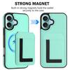 For iPhone 16 Plus Magnetic Case TPU+PU Leather Phone Back Cover with Detachable Card Holder