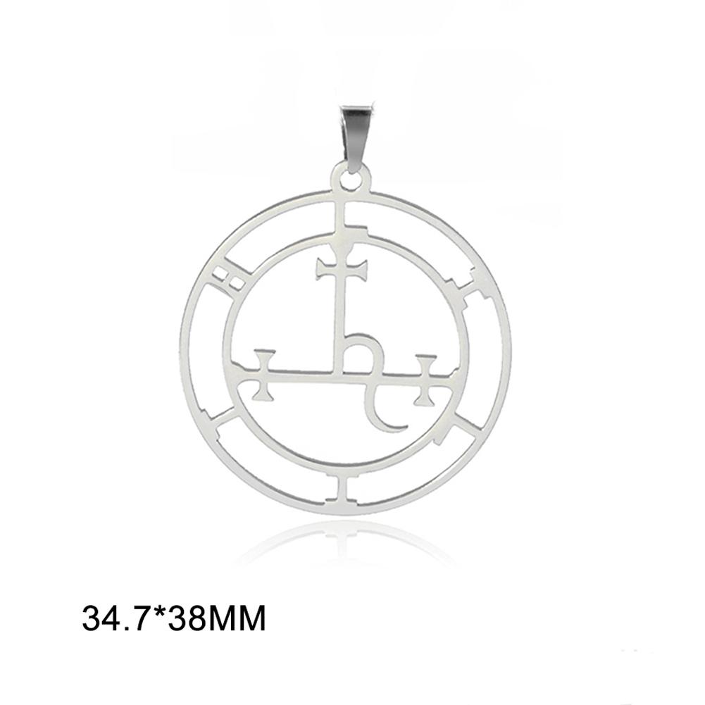 Dawapara Lilith Sigil Pendant Solomon Demon Seal Marbas Pagan Amulet Mythology Stainless Steel Charms for Jewelry Making