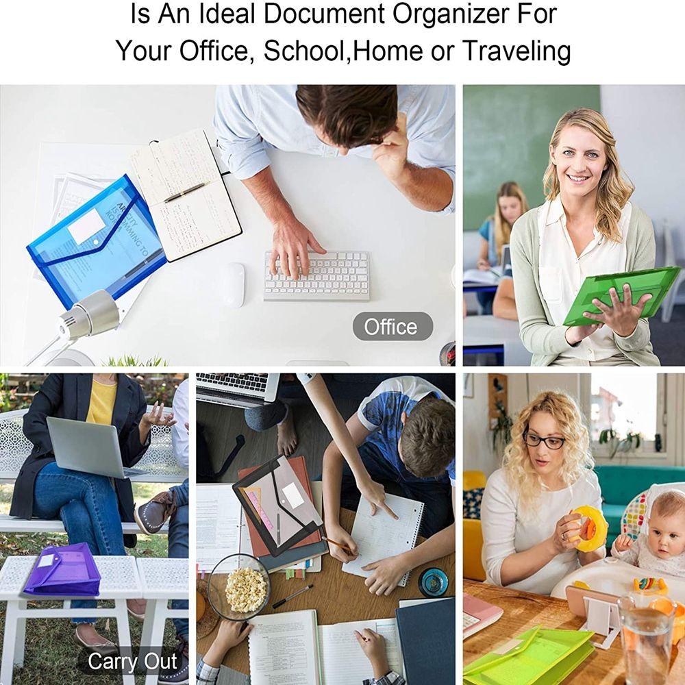 For School Home Work Office Plastic File Envelopes File Bags Stationery Cases Folders Organizers