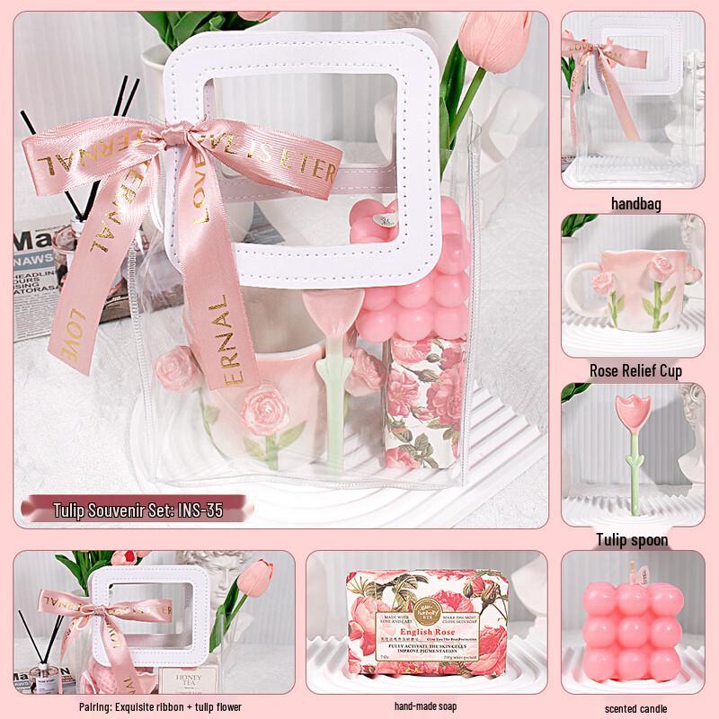 Ceramic Rose Cup & Aroma Gift Set INS-35