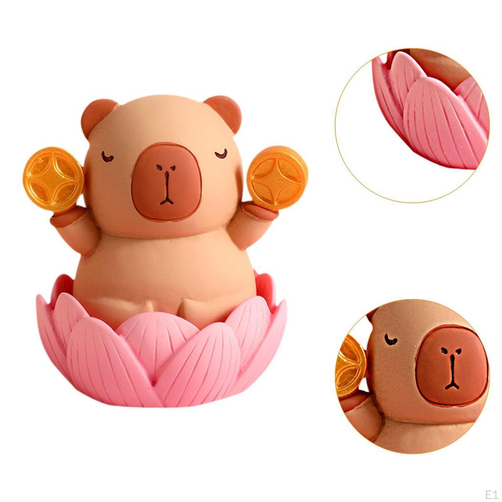 Animal Statue Birthday Gift Crafts Resin Figurine for Cabinet Indoor Desktop Capibara