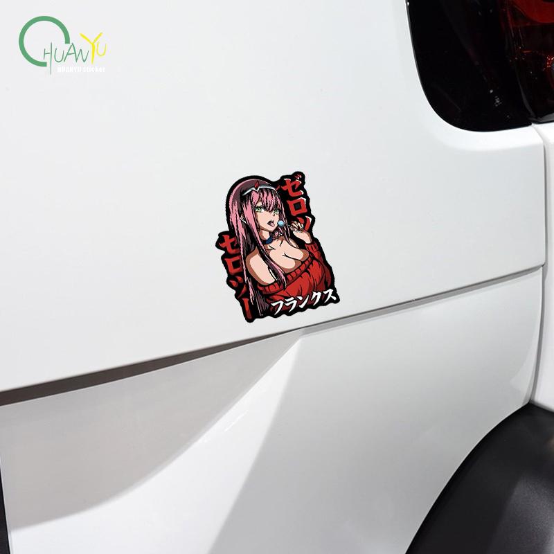 Adesivo de Carro de Personagem de Anime 02darling Cobertura de Arranhão Decoração de Carroceria Decalque Criativo Impermeável Refletivo