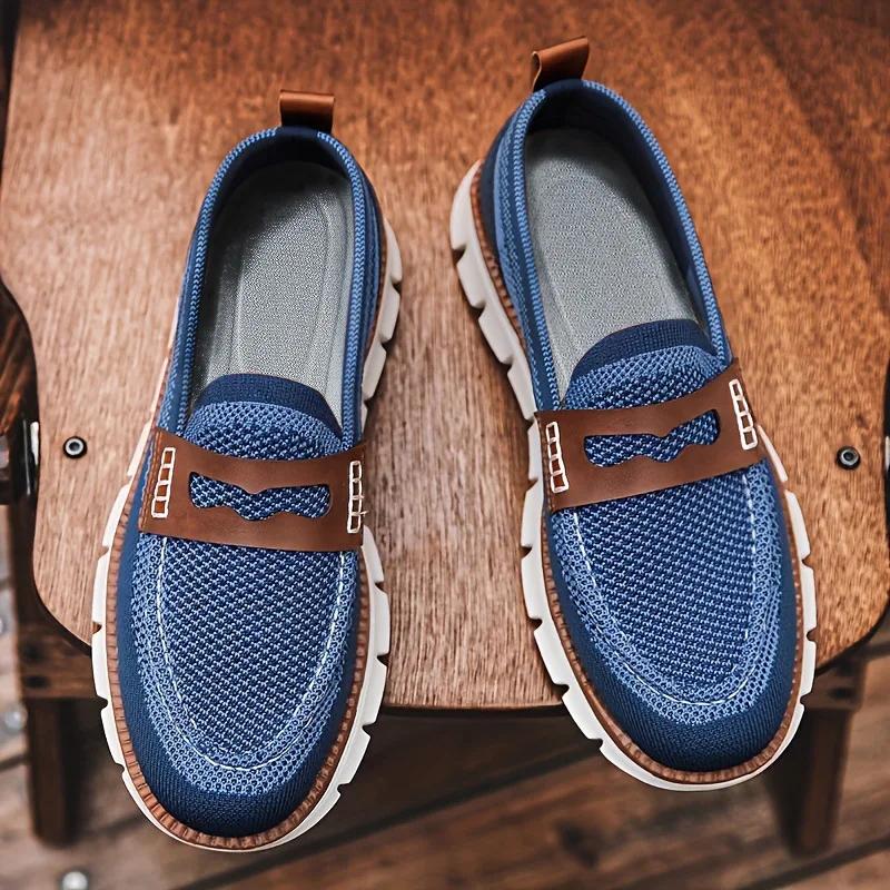 

2026 Men s Sports and Leisure One Step Breathable Mesh Shoes in Large Size 39 синий