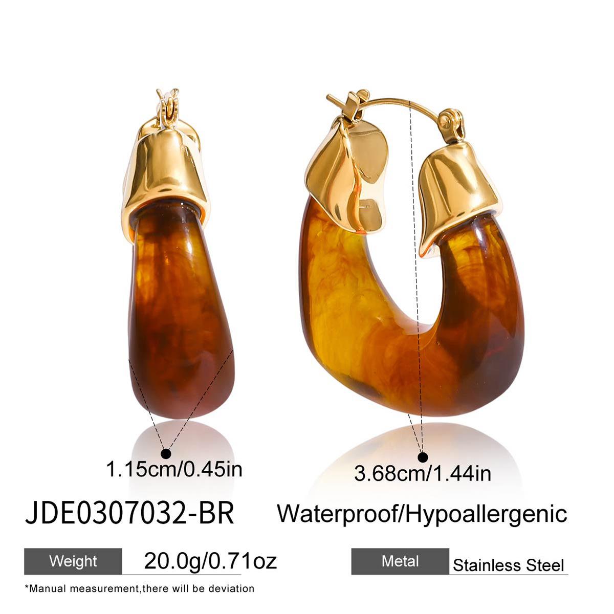 

Resin chubby earrings niche light luxury earrings jewelry women s high sense