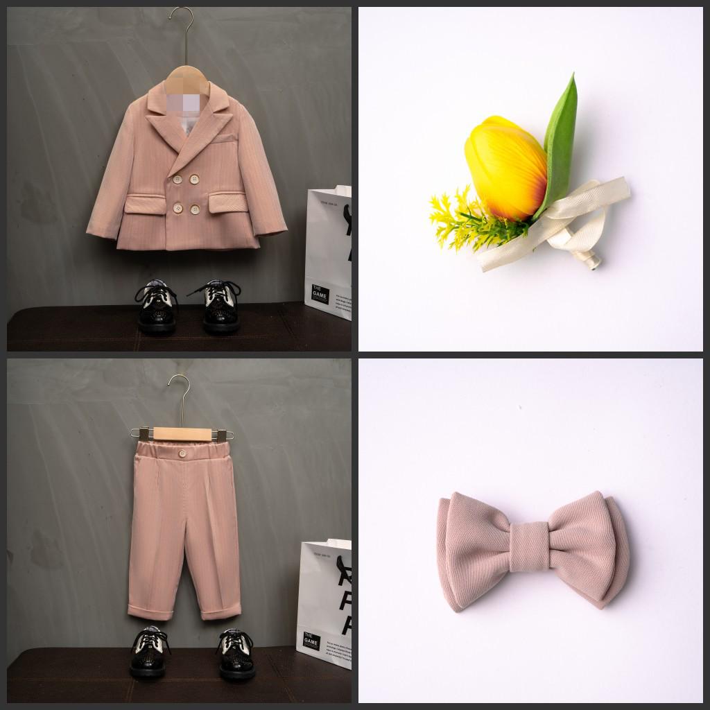 Traje de Florista Estilo Britânico Outono/Inverno para Bebês de 1 Ano - Roupa de Aniversário e Casamento