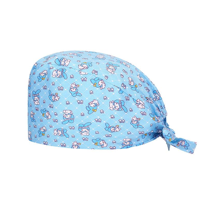 2021 Hot Sale Pharmacy Doctor Hospital Uniform Fashion Printing Scrub Pet Grooming Doctor Work Hat Cotton Medical Nurse Hats