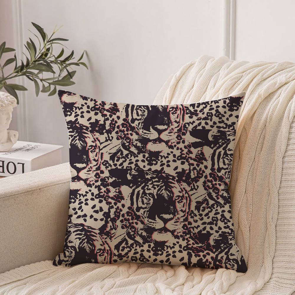 Tropical Tiger Pattern Pillow Case Home Decor Throw For Sofa Bed Car Room Decor Gift Idea