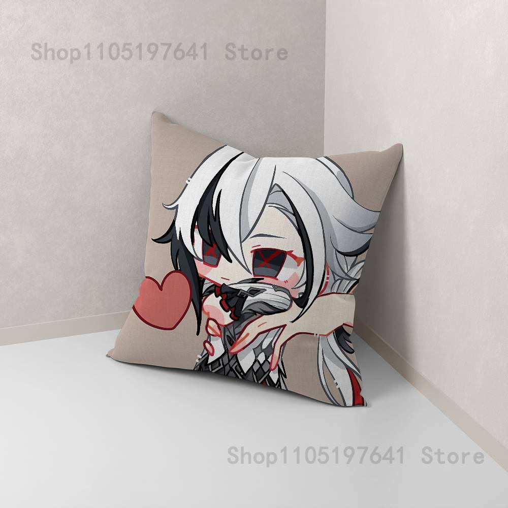Game Anime A-Arlecchino Pillow Case For Sofa Decor Car Office Room Printing Cushion Cover Decorations and Protector