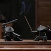2PCS Unique Incense Burner Samurai Figurine Incense Stick Burner  Home Decoration