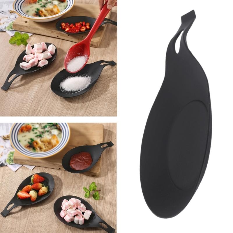 Pack of 5 Multifuntional Spoon Rest Cooking Utensils Holders Utensils Rest TPE Spoon Holders Suitable for Dining Table