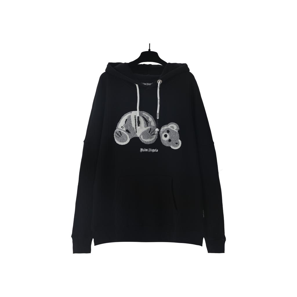 Grenzüberschreitende europäische und amerikanische Trendmarken Palm Angel schwarz-weiße enthauptete Bären-Stickerei Hoodies, Hoodies, Herren und Damen Amerikanisch