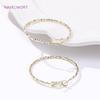 14K Gold Plated Brass Vintage Twist Circle Geometric Hoop Earring Big Round Circle Earring Trendy For Women Party Jewelry Gift