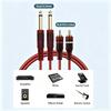 Studio Audio Cable Red 1.5/3/5m, Dual RCA Male To 6.35mm 1/4" TRS Gold-Plated Balanced for Amp Speaker