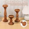 3 ks Dřevěný svícen Vintage Stojan na sloupové svíčky Farmhouse Stolní středový prvek pro domácí svatební party dekorace