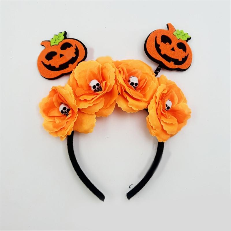 Dark Series Flower Headband Halloween Theme Party Hairhoop Role Play Headpieces Masquerade Party Costume Hairband