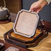 1PC Embossed Pattern Tray New Chinese Style Square Round Bamboo Tea Plate Household Desktop Decoration