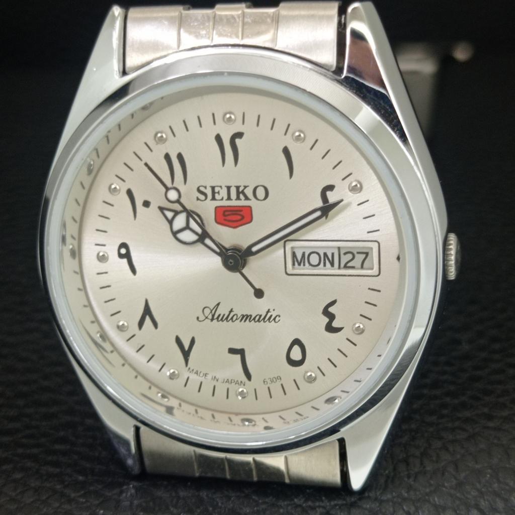 REFURBISHED SEIKO 5 AUTOMATIC 6309A JAPAN MENS VINTAGE SILVER WATCH a442428-4