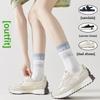 Anti-slip Yoga Socks, Pilates Long Socks, Pure Cotton Anti-slip Dance and Fitness Sports Women's Mid-calf Socks