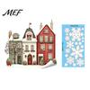 Static Glass Stickers Christmas Window Clings, Snowy Town House Snowflake Decals, Reusable Festive Winter Decals Xmas Stickers, Holiday Decor for Home