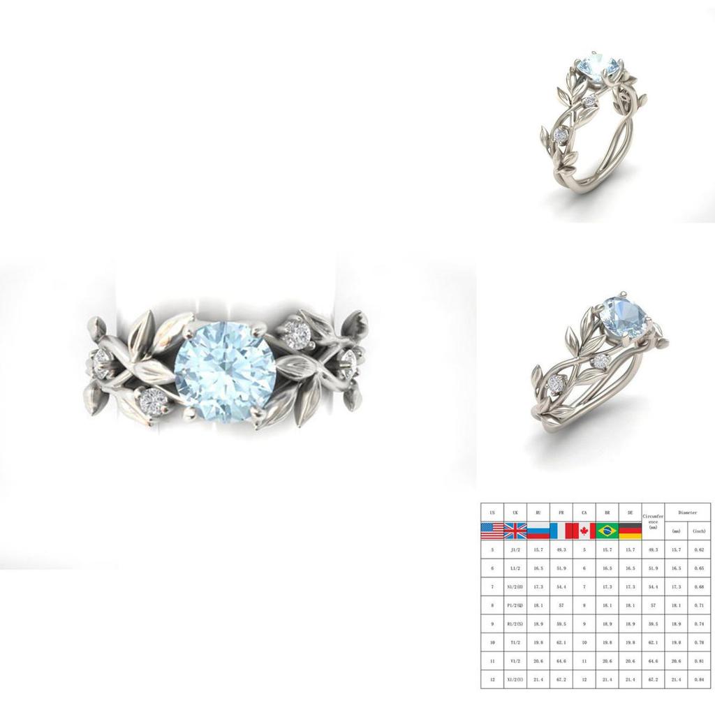 Exquisite Women's Floral Lucky Flower Vine Leaf Ring For Bridal Engagement Wedding