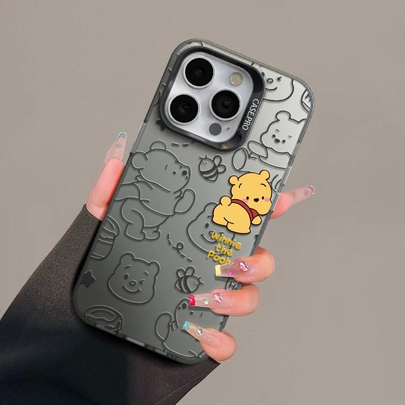 Line Winnie the Strawberry Bear for Apple 17promax mobile phone case iPhone16 color silver 14 cute 13 sets 15