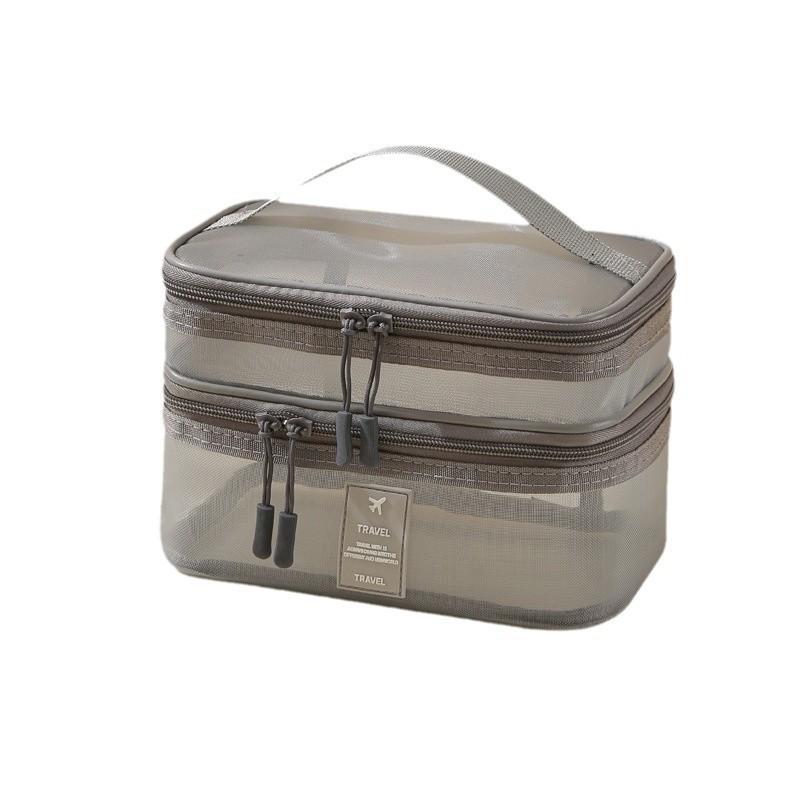Multifunctional Nylon Travel Makeup Bag With Large Capacity And Mesh Clear Visibility For Home And Trips