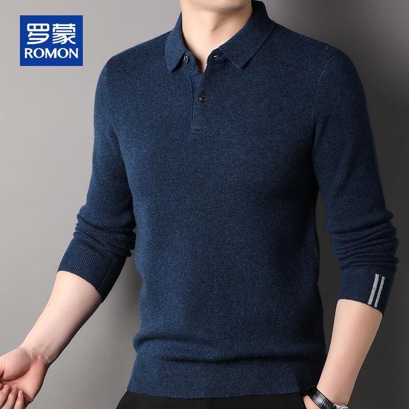 Romon Men's 100% Pure Cashmere Mock Neck Pullover Sweater