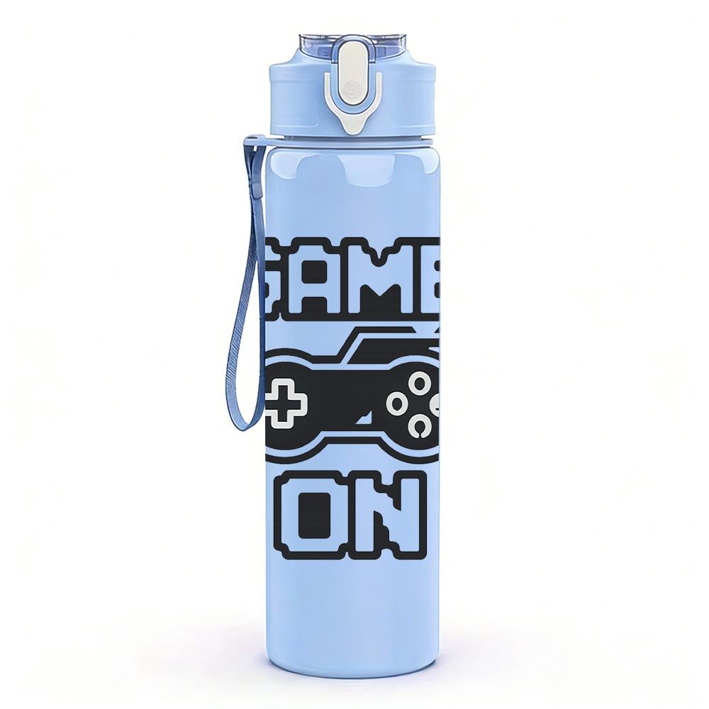 1PC Game On Racing Motorcycle Logo 750ml Color Plastic Water Bottle Leakproof Flip Straw Lid For Sports Office Home Use