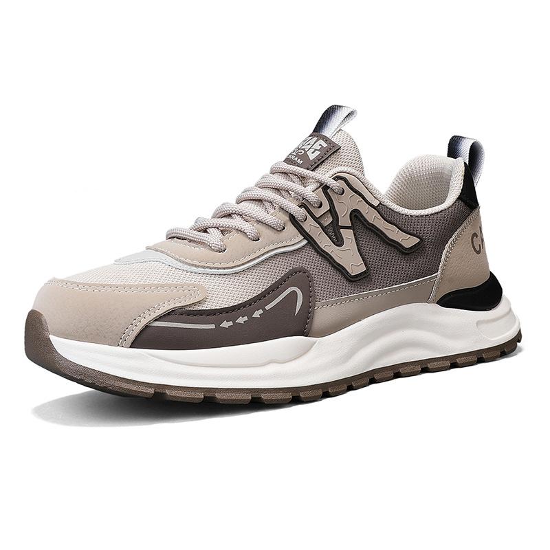 

Men s shoes versatile casual shoes wear-resistant soft-soled running shoes breathable men s sports shoes 2025 spring new trendy shoes 44 бежевий