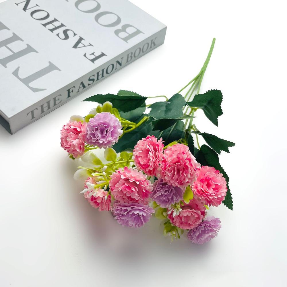 Silk Cloth Artificial Carnation Bouquet 15 Heads Mother's Day Gifts Simulated Carnation Photography Props Wedding Fake Flower