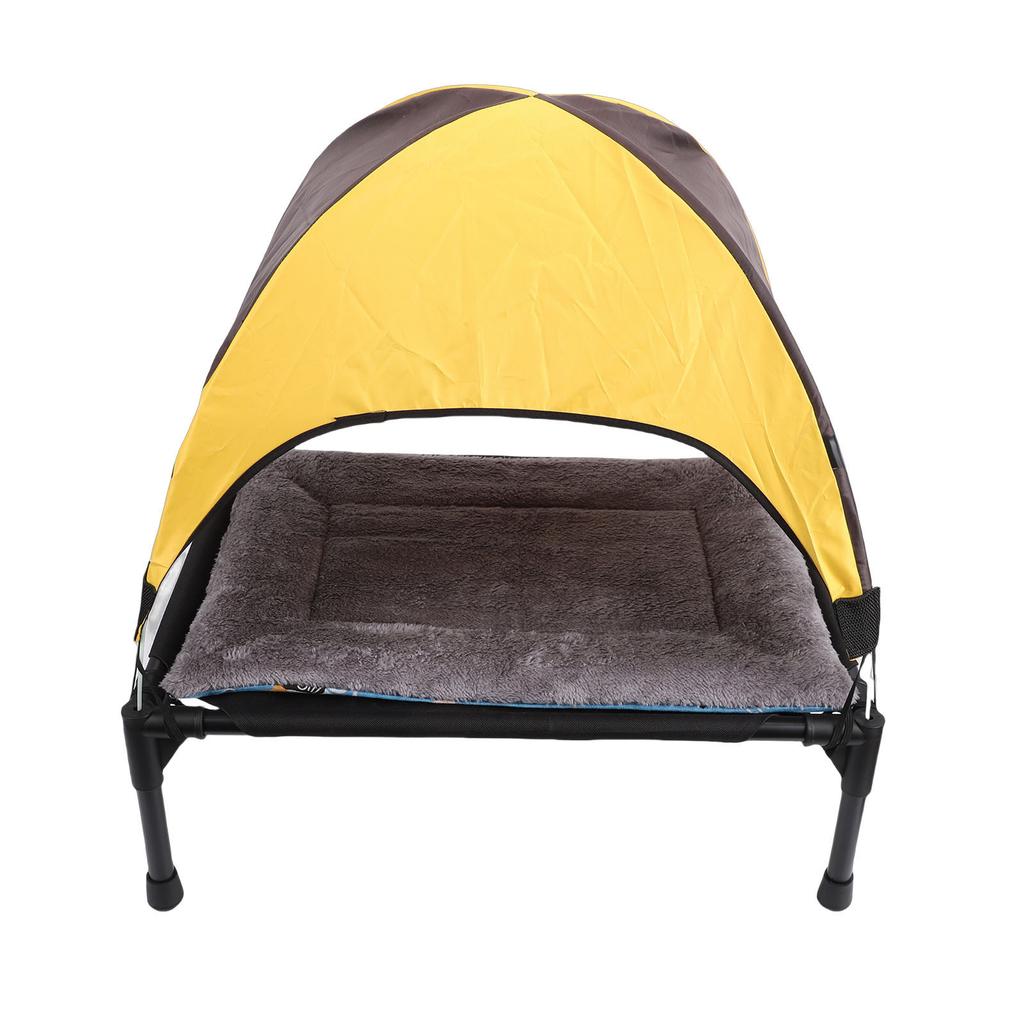 Lit de chien surélevé d'extérieur avec auvent Tente de camping rafraîchissante Lit de camp pour chien hors sol pour activités de plein air