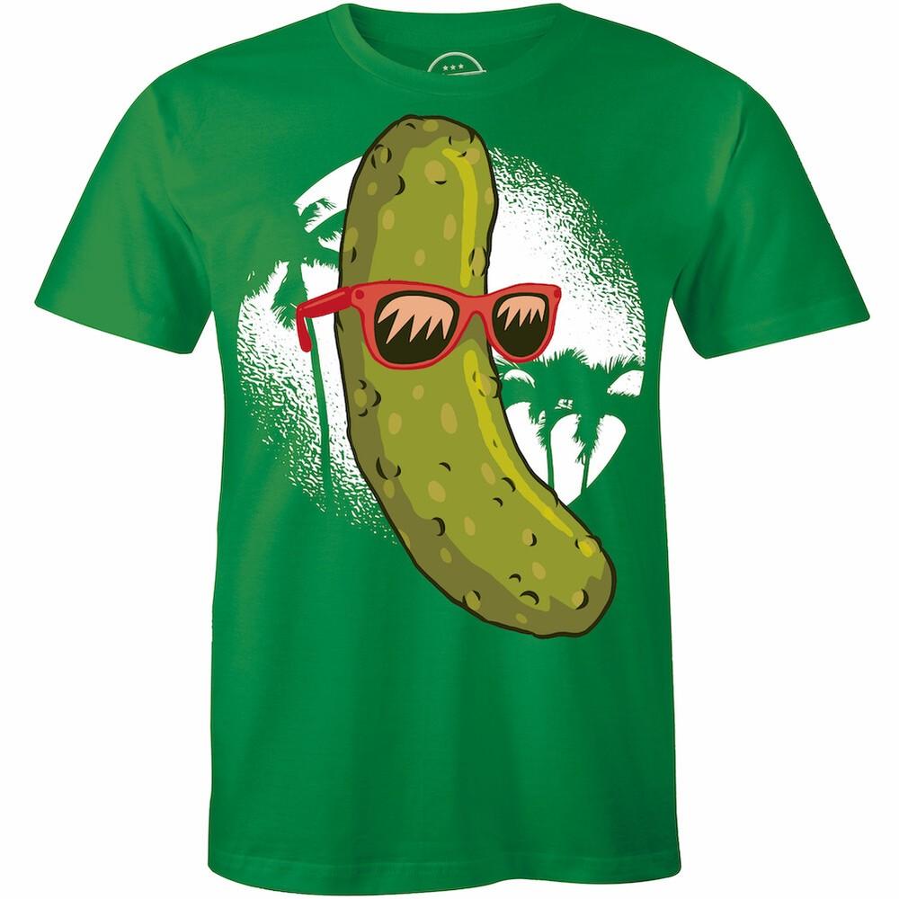 Funny Sweet Pickle Wearing Beach Sunglasses Printed Short Sleeve Men s T-shirt Unisex T-Shirt L