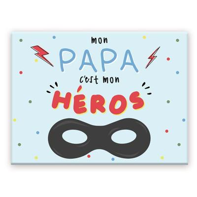 [A3614] - Ceramic Magnet 'Dad' Blue (my Dad Is My Hero) - 8x6cm