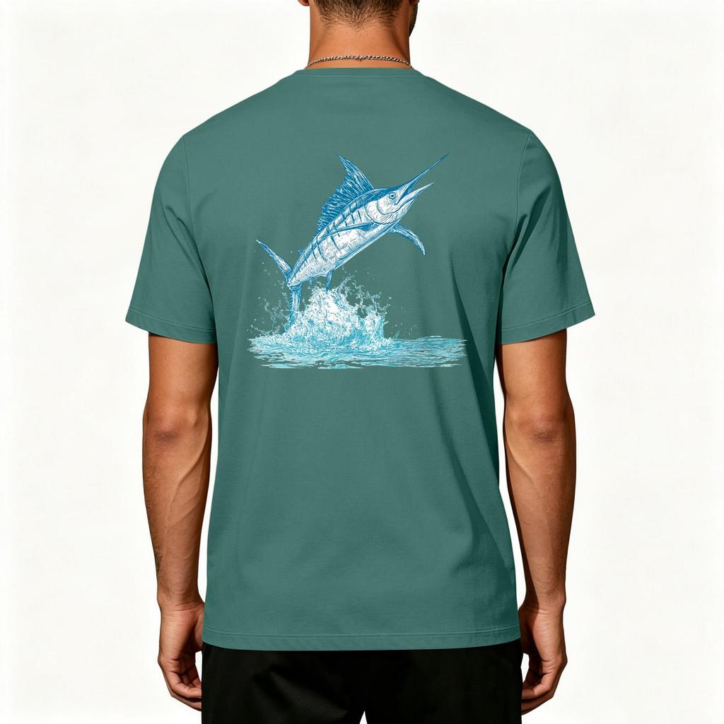 Men's Outdoor Fishing T Shirt Short Sleeve UPF 50 Plus Sun Protection Stretch Cooling Sports Tee Lightweight Quick Dry