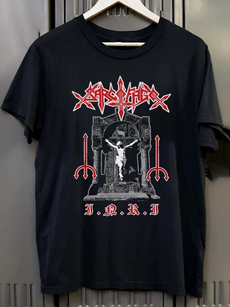 

SARCOFAGO I.N.R.I Album Band Collection Black All Size Shirt AL643 Unisex T-Shirt XXXL