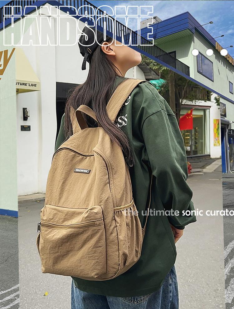 Schoolbag1011 tide brand FOG double line large capacity high street canvas backpack tide brand men's and women's high street school bag