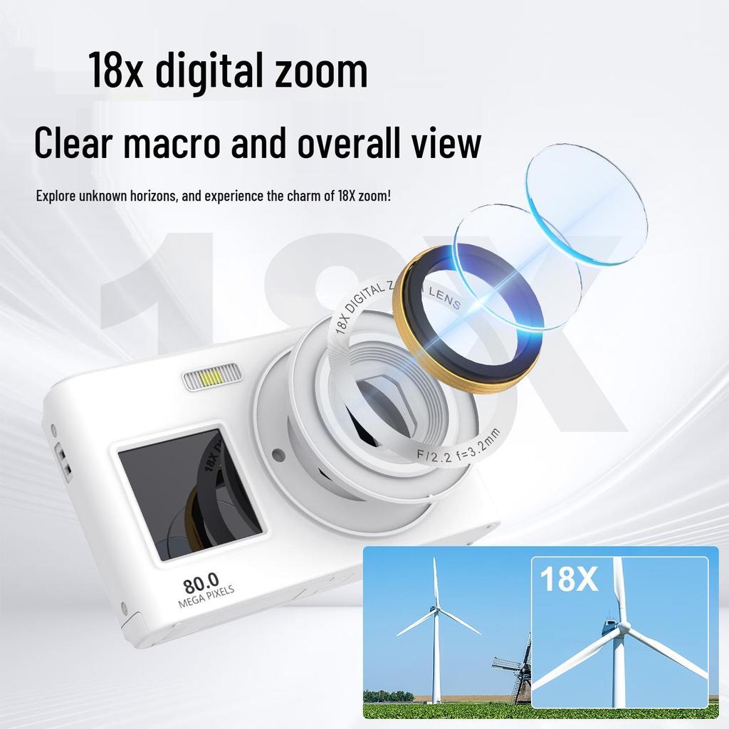 Dual Screen Selfie CCD 5K HD Digital Camera for Students, Customizable