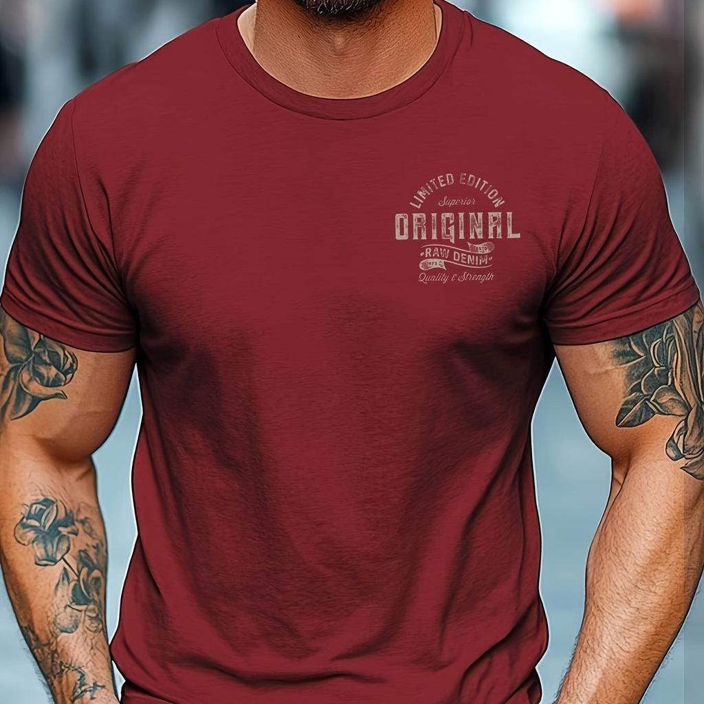 Men O Neck Short Sleeve Print T-shirt Cotton Comfortable Tee Man