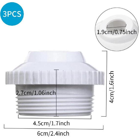 3Pcs Pool Jet Nozzles, Rotating Inlet Pool Return Jet,Adjustable Water Directiona Flow Inlet Jet, for Hydro Stream, for Hayward SP1419D, for SP1023,