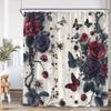 Blumen-Duschvorhang Bunter Blume Gänseblümchen Löwenzahn Mohnblume Blatt Kraut Pflanze Badezimmer-Dekor Ölgemälde Duschvorhang