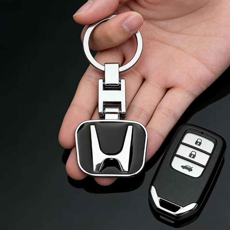 3D Metal Honda Badge Keychain Keyring Emblem Car Accessories For Honda CRX Pilot B-series D-series H-series Civic FIT CRV Accord JS1