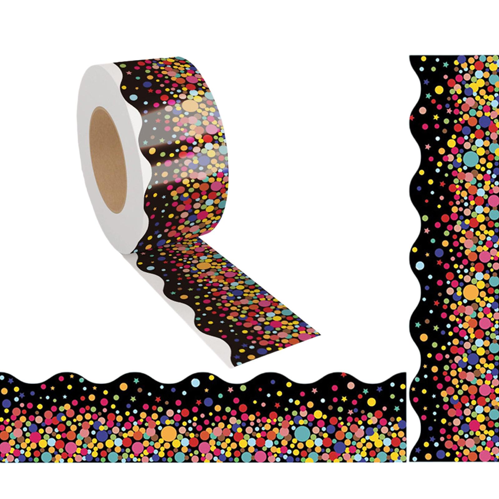 

Граница доски объявлений, фестончатая отделка с цветным точечным узором для украшения классной доски чёрный