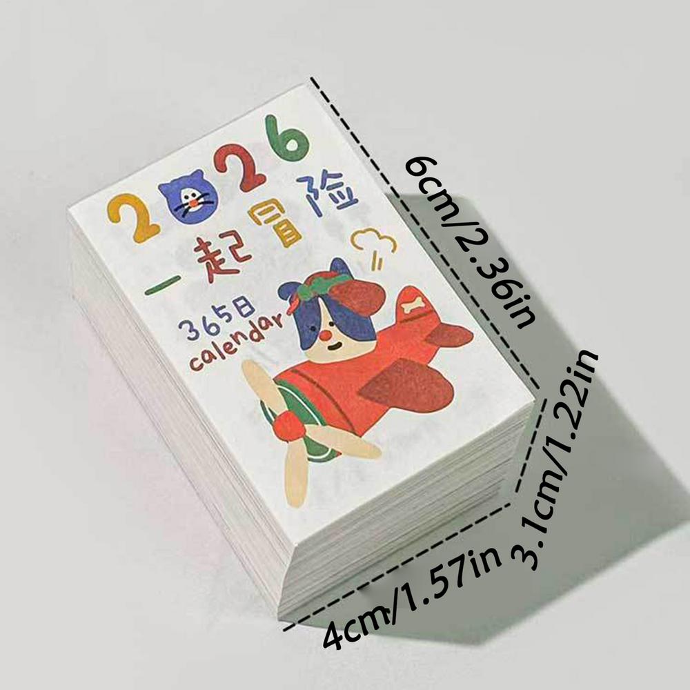 Ежедневный календарь 2026 Мини 365-дневный календарь-планировщик Ежегодник-органайзер Милые рисунки-дудлы Ежедневный планировщик Для дома и офиса