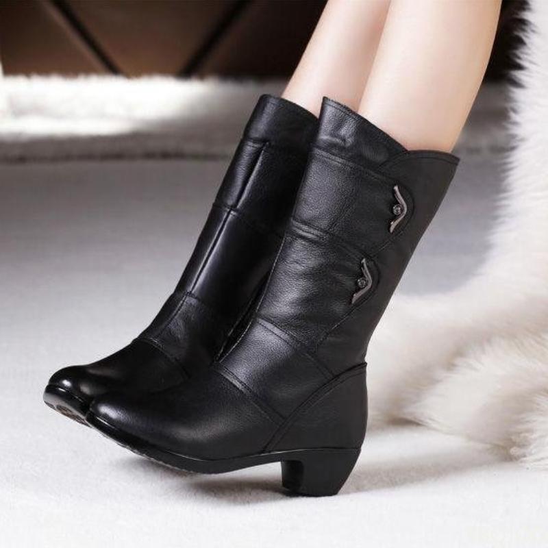 Autumn women's long boots are simple comfortable slip resistant wear-resistant with thick heels  high heels