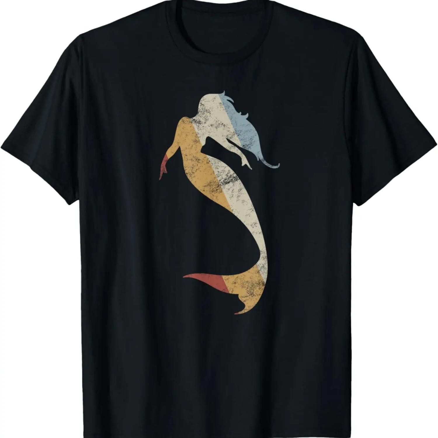 Mermaid Retro Style Vintage T-Shirt S