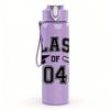 1PC Class Of 2040 Letter Print 750ml Color Plastic Sports Water Bottle Leakproof Flip Straw Lid Suitable for Sports Office Home Use