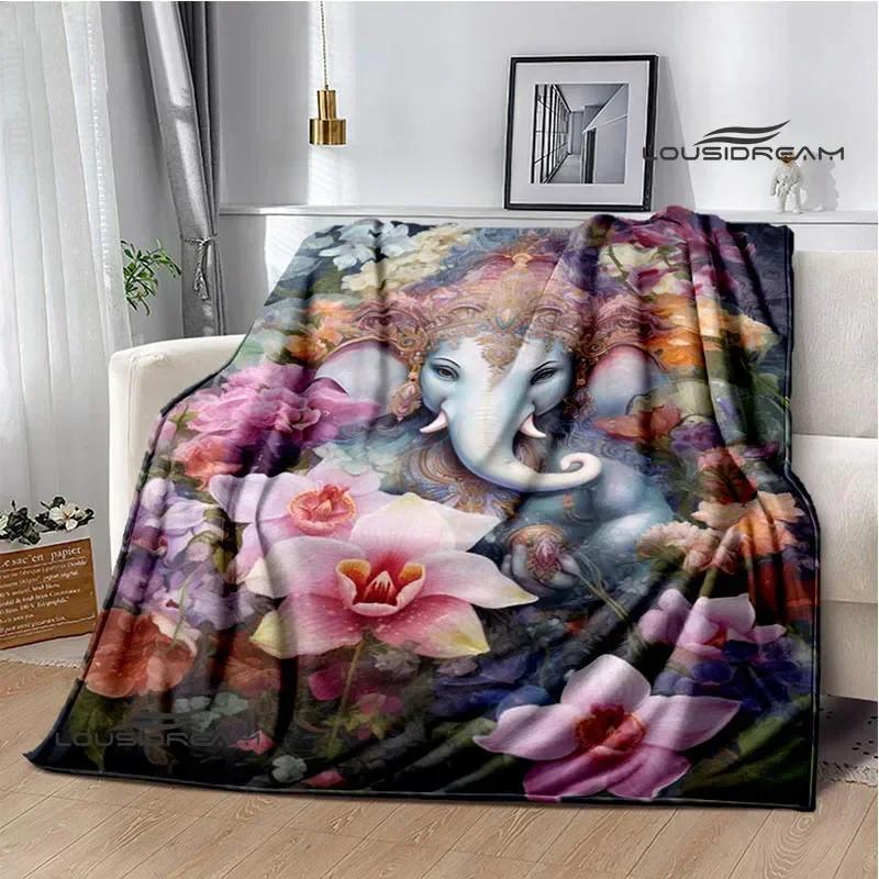 Retro Ganesha Printed Blankets Warm Flannel Blankets Soft and Comfortable Blanket Bed Linings Blankets for Beds Birthday Gift
