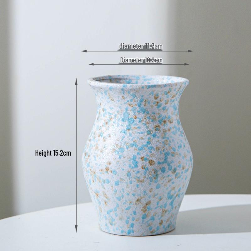 Minimalist Kiln-Fired Ceramic Vase: Home Living Room Decor for Fresh or Dried Flowers