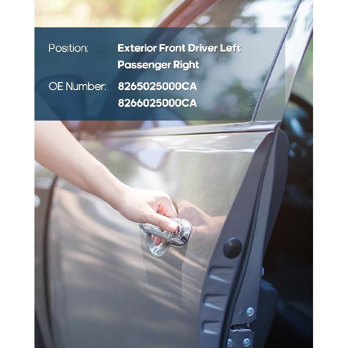 ECCPP Außentürgriffe 2000-2005 für Hyundai für Accent Äußere Ersatz-Vorderfahrer Links Beifahrer Rechts Türgriffe 2 Stück Schwarz