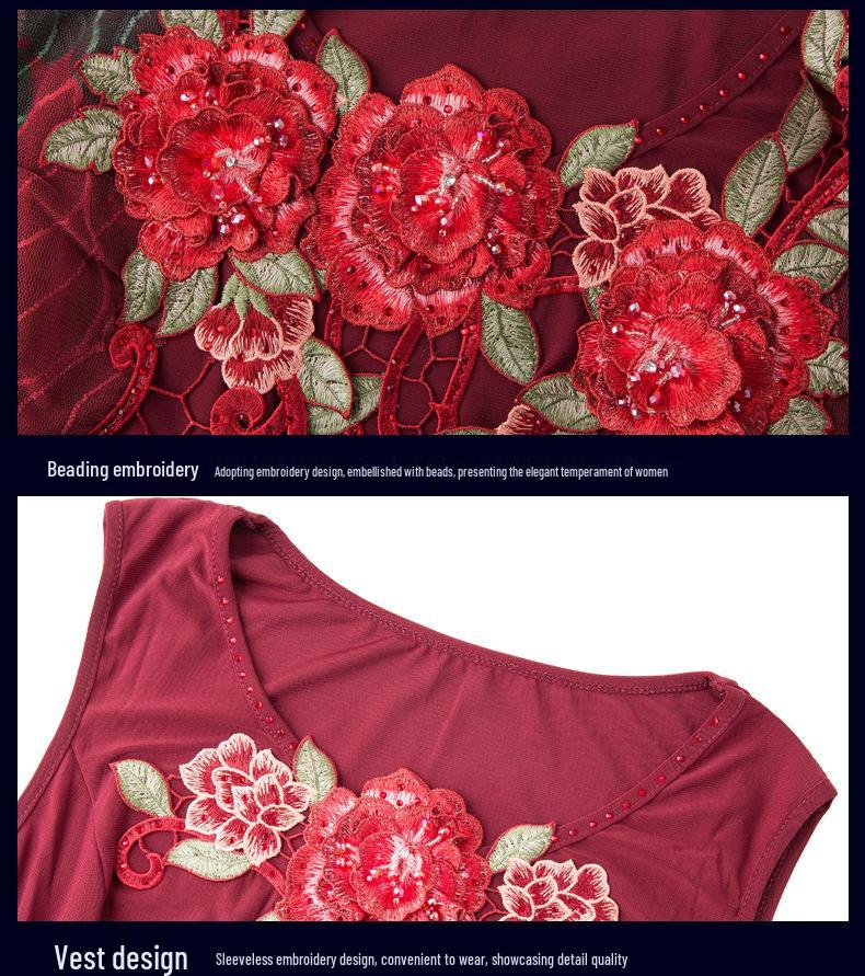 2025 Summer Lace Slimming Two-Piece Dress for Middle-Aged and Older Women, Plus Size
